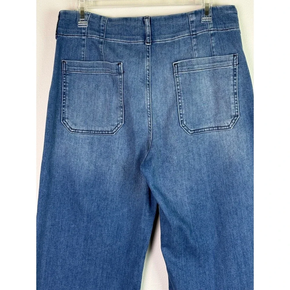 Maeve Anthropologie The Colette Cropped Wide Leg Jeans Size 31 Capsule Wardrobe - Picture 5 of 7